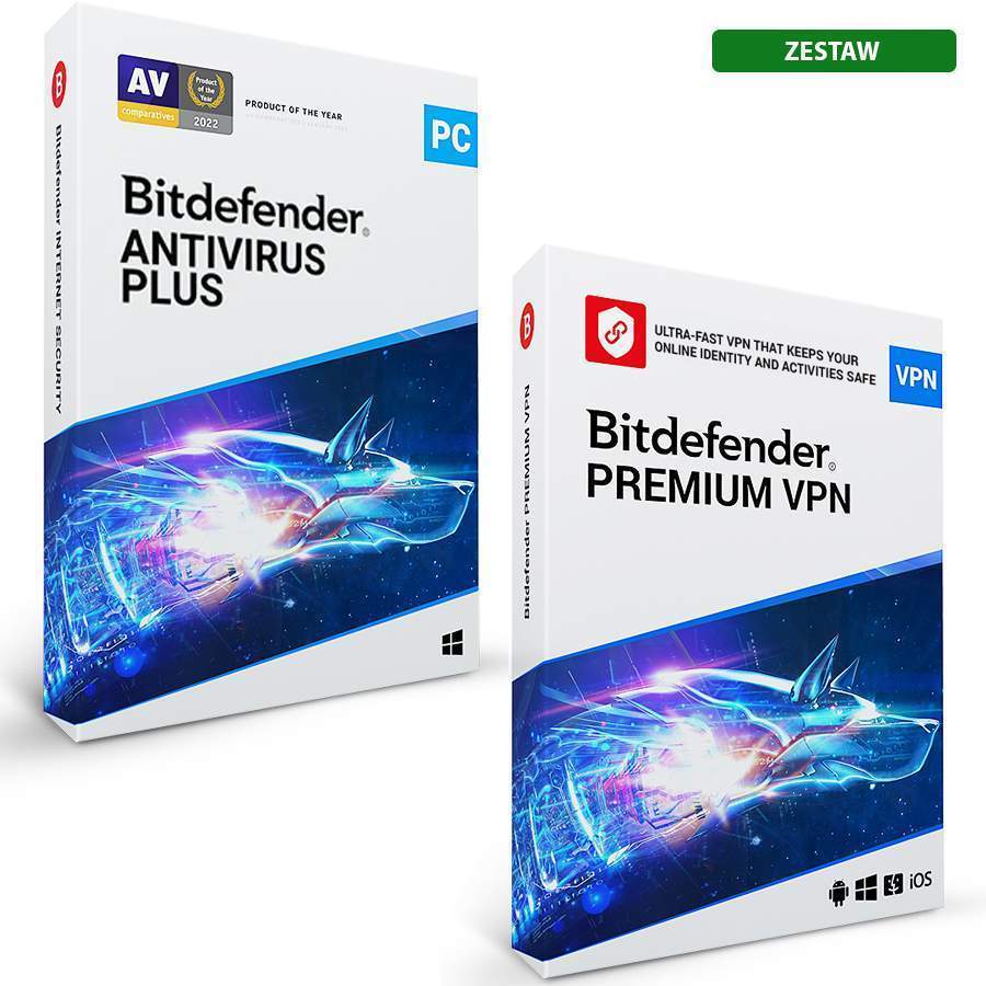 Bitdefender Antivirus Plus + Premium VPN 10st. 1 rok