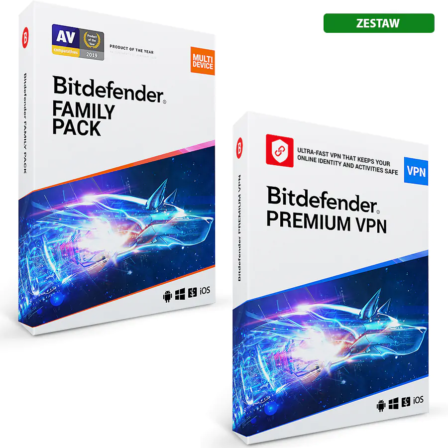 Bitdefender Family Pack + Premium VPN 10st. 1 rok