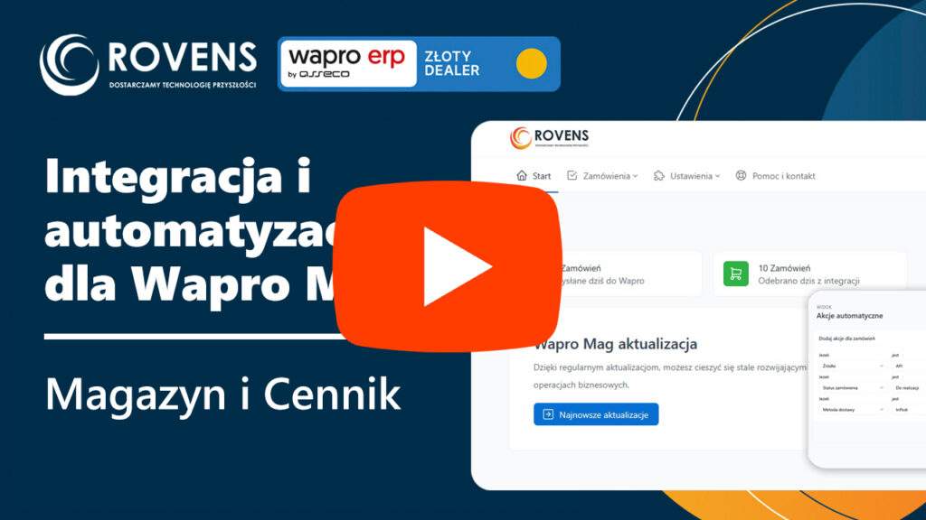 Jak wybrać magazyn i cennik w Rovens integracja dla Wapro Mag